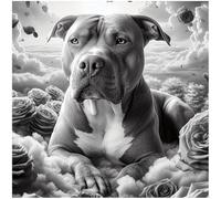 Sanjee Diamond Painting Kits Dog for Adults, Animal Diamond Art Kits for Beginner, Diamond Dots Paintings 5D DIY Round Full Gem Art Crafts for Home Wall Decor Gift, 12 × 12 Inches