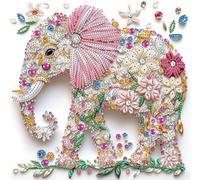 Sanjee Diamond Painting Kits Elephant, 5D Special Shape Diamond Art Kits for Adults, Crystal Rhinestones Art Craft for Beginners DIY Home Wall Decor Gift, 12 × 12 Inches