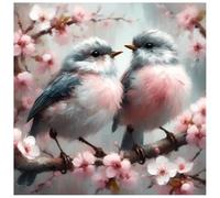 Sanjee Diamond Painting Kits for Adults, Birds Diamond Art Kits for Beginner, Animal Diamond Dots Paintings 5D DIY Round Full Gem Art Crafts for Home Wall Decor Gift, 12 × 12 Inches