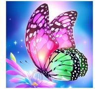Sanjee Diamond Painting Kits for Adults, Butterfly Diamond Art Kits for Beginner, Diamond Dots Paintings 5D DIY Round Full Gem Art Crafts for Home Wall Decor Gift, 12 × 12 Inches