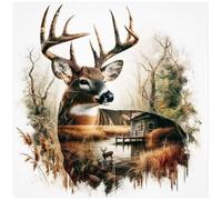 Sanjee Diamond Painting Kits for Adults, Deer Diamond Art Kits for Beginner, Diamond Dots Paintings 5D DIY Round Full Gem Art Crafts for Home Wall Decor Gift, 12 × 12 Inches