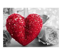 Sanjee Diamond Painting Kits for Adults, Love and Rose Diamond Art Kits for Beginner, Diamond Dots Paintings 5D DIY Round Full Gem Art Crafts for Home Wall Decor Gift, 16 × 12 Inches