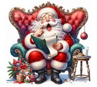 Sanjee Diamond Painting Kits for Adults, Santa Claus Diamond Art Kits for Beginner, Diamond Dots Paintings 5D DIY Round Full Gem Art Crafts for Home Wall Decor Gift, 12 × 12 Inches