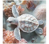 Sanjee Diamond Painting Kits Sea Turtle for Adults, Animal Diamond Art Kits for Beginner, Diamond Dots Paintings 5D DIY Round Full Gem Art Crafts for Home Wall Decor Gift, 12 × 12 Inches