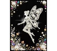 Sanjee DIY 3D Elf Pearl Art Painting Kit, Beaded Art Paintings Kit, Diamond Dots Beads Crystal Rhinestone Gem Art Craft for Wall Home Decor, 12 × 16 Inches