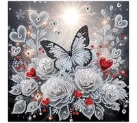 Sanjee Flower Diamond Art Painting Kits Adults, 5D Special Shape Crystal Rhinestone Diamond Art for Beginners, DIY Craft Home Wall Decor & Gift, 12×12 Inches