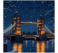Sanjee Night Sky London Bridge Diamond Art Kits for Adults, 30×30CM
