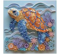 Sanjee Sea Turtle Diamond Painting Kits, 5D Special Shape Diamond Art Kits Animal for Adults, Crystal Rhinestones Art Craft for Beginners DIY Home Wall Decor Gift, 12 × 12 Inches