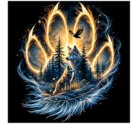 Sanjee Wolf Diamond Painting Kits for Adults, Animal Diamond Art Kits for Beginner, Diamond Dots Paintings 5D DIY Round Full Gem Art Crafts for Home Wall Decor Gift, 12 × 12 Inches