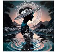 Sanjee Woman Diamond Art Painting Kits Adults, Special Shape Crystal Rhinestone Diamond Art for Beginners, 5D DIY Craft Home Wall Decor & Gift, 12×12 Inches