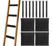 SANJHFF 4 Pcs Bunk Bed Ladder Pads,with 8 Adjustable Hook & Loop Straps,Bunk Bed Ladder Cover,Ladder Step Pads Loft Bed, Suitable for Safe and Comfortable Climbing,10x10 Inch (Ladder Not Included)