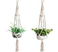 Sanjianke-fs 2 Pack Hanging Planters Baskets, Jute Rope Macrame Plant Hanger, Vertical Star Shaped, Indoor/Outdoor, 105CM, B Set