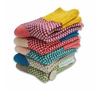 sanjianke-fs 5 Pairs Womens Socks, Warm Knitting Nordic Ladies Socks for Women, Thick Wool Winter Warm Knitting Ladies Bed Socks, Womens Thick Socks