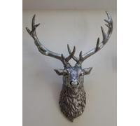 sanjianke-fs Antique Resin Reindeer Stags Antlers Wall Art Mounted Large Head Sculpture Sliver 55cm