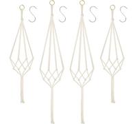 sanjianke-fs Hanging Planters Baskets, 4 Pack Cotton Rope Macrame Plant Hanger with 4 S Hooks, Wall Hanging Flower Pot Holder for Indoor Outdoor Balcony Decoration