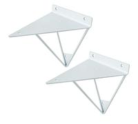 SANJIAOJIA Hairpin Triangle Shelf Brackets,2X Shelf Bracket Wall Hanging,Iron Triangular Support Floating Shelves Bracket,Metal Corner Brace,for Bedroom,Kitchen,with Screws (15cm(5.9in),White)