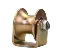 SANJIAOJIA Steel U Groove Pulley Wheels,Sliding Gate Wheel Heavy Duty Caster Rigid Track Rail Roller Rolling,Mute Bearings,for Traction Steel Wire Rope Industrial,1Pcs (100U groove width 86mm)