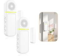 SanJie Door Chime & Door Left Open Alarm Sensor 2 Packs | Instant or 30s/1/2 Min Delay, 27 Chimes, Mute to 110 dB, Entry Door Alarm When Opened for Business, Home, Fridge, Garage