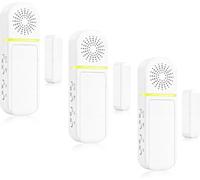 SanJie Door Chime & Door Left Open Alarm Sensor 3 Packs | Instant or 30s/1/2 Min Delay, 27 Chimes, Mute to 110 dB, Entry Door Alarm When Opened for Business, Home, Fridge, Garage