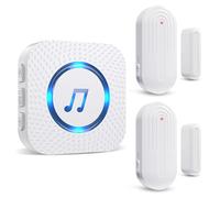 SanJie Door Sensor Chime When Door Opens, Door Entry Chime for Business/Home/Office/Store,600 FT Range,55 Chimes 5 Adjustable Volume Door Ringer Alert 2 Sensors + 1 Receivers