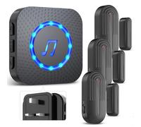 SANJIE Wireless Door Alarm Sensor Chime 1 UK Plug in Receivers 3 Sensor