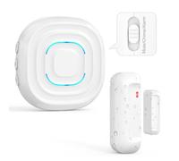 SanJie Wireless Door Alarm Sensor Chime,Alarm/Chime Duration Modes 2 in1,Waterproof Door Sensor with 30 Chimes 5 Volume Level,500FT Range Door Alarms When Opened for Home Store,1 Receiver 1 Sensor