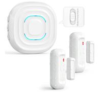 SanJie Wireless Door Sensor Alarm/Chime 2-in-1,1 Receiver 2 Sensor | One-Time or Continuous Alert,IP55 Waterproof Sensor 30 Chimes 5 Volume,500FT Range Door Alarms When Opened for Kids Home Shop