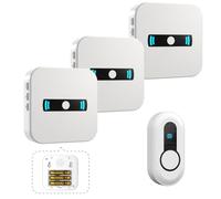 SANJIE Wireless Doorbell Battery Operated Cordless Portable Door Bell Chime Waterproof Push Button 500FT for Home Office Apartment Store Bell,1 Button and 3 Receivers