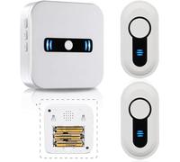 SANJIE Wireless Doorbell Battery Operated Cordless Portable Door Bells Chime Waterproof Push Button 500+ Ft for Classroom Home Office Apartment Store,2 Button and 1 Receivers