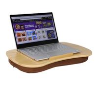 SANJIMO Lap Desk for Laptop with Cushion Bamboo Laptop Stand with Anti-Slip Strip Tablet Phone Holder (Medium)