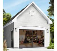 SANJINFON Magnetic Garage Door Screen Kit 6FT ~12FT (W) - Retractable Mesh Net Screen Door with Fiberglass Mesh for 1 Car Garage, Blocks Bugs & Provides Privacy (Black, 10x12ft)