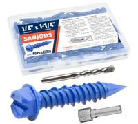 SANJODS 1/4" x 1-1/4" Concrete Screw Anchor, Blue Hex Head Screws for Anchoring to Masonry, Brick, Block, Cement or Stucco (Pack of 40)