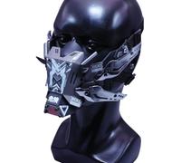 Sanjucos Cyberpunk Goods Mask, Cosplay Tool, Mask, Luminous, Futuristic Feel, High Reduction, Armored Style, Mecha of the Future, Elegant, For Disguise, Cool, Cultural Festivals, School Festivals