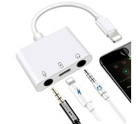 Sanjyut Microphone & 3.5mm Headphone Adapter for iPhone Microphone Adapter for Live-Streaming with Charging Port Lighting to Audio & MIC Adapter Compatible with iPhone/iPad