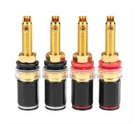 Sankaka 4Pcs HiFi Speaker Terminal Binding Post Pure Copper Gold Plated Amplifier Connector for Female Banana Jack Plug
