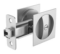 Sankaka Bed/Bath Pocket Door Lock, Satin Nickel Contemporary Privacy Square Hardware, Sliding Latch