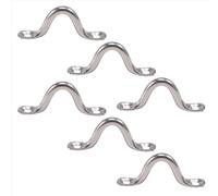 Sankaka Pack of 6 Stainless Steel Bimini Boat Top PAD Eye, Eye Straps, Tie Down, Kayak Deck Loops, Down Anchor Point, footman's Loop for Canoe Rigging