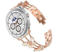 Sankel Compatible for Samsung Galaxy Watch 8 40mm 44mm/8 Classic 46mm Bands 2025, Women Metal Replacement Chain Bling Jewelry Bracelet Rhinestone Strap Wristband for Galaxy Watch 8/8 Classic (Rose