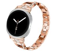 Sankel Compatible for Samsung Galaxy Watch 8 40mm 44mm/8 Classic 46mm Bands, Women Metal Replacement Bling Jewelry Bracelet Rhinestone Strap Wristband for Galaxy Watch 8/8 Classic (Rose Gold)