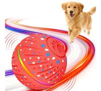 Sankell Interactive Dog Toys Ball - Smart Moving Bouncing Dog Ball with Colorful Lights, E-TPU Material, 3 Play Modes Automatic Rolling Dogs Toy for Small Medium Dogs Keep Them Busy(Red)