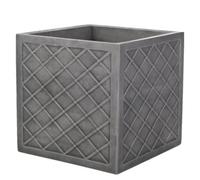 Sankey Large Lazio Plastic Square Planter (H)39.5Cm (W)39.5Cm (D)38Cm