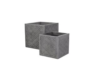 Sankey Lazio 32cm Square Planter Pewter - GN697