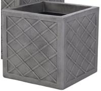 Sankey Lazio 38CM Square Plastic Planter Plant Pot Lattice Slate Grey Colour