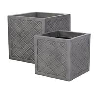 Sankey Lazio Square Metal Effect Planter Pot | 32cm -