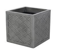 Sankey Small Lazio Plastic Square Planter (H)30Cm (W)32Cm (D)32Cm