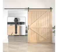 SANKEYTEW 12FT/366CM Sliding Door Kit Without Door - Single Wood Barn Sliding Kit - Heavy Duty Steel Track - Arrow Shaped Black
