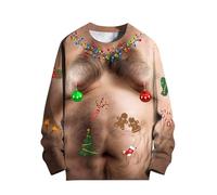 SANKILL Ugly Christmas Sweaters For Men Women Funny Christmas Sweater For Couples Ugly Christmas Sweatshirt Cat Costume, F50 Black Belly Man, XXL/#XL