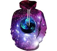 Sankill Unisex Harajuku Realistic 3d Digital Pullover Sweatshirt Hoodie Hooded Sweatshirt Pockets Zip Up S-3XL - Purple -