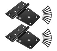 SANKINS 3-1/2" Heavy Duty Gate Hinges, Black Iron Door Hinges with Screws, Durable Gate Strap Hinges for Wooden Fences Gate Shed Barn Door, 2pcs