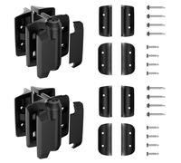 SANKINS Heavy Duty Self Closing Nylon Gate Hinges with Adaptor, Tension Adjustable Pool Gate Hinges for Chain Link, Durable Nylon Fence Door Hinges for Outdoor Gates, Vinyl, Metal Gates, 2 Pack